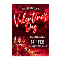 Valentine 3 Course Meal Poster
