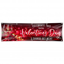 Valentines 3 Course Meal Vinyl Banner