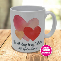Valentine's Day Water Colour Heart Personalised Mug
