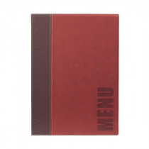 Trendy Wine Red Leather Style A4 Restaurant Menu Holder / Menu Cover