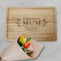 'Wonderful Mum' Personalised Wooden Chopping Board 