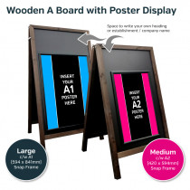 Wooden A Board with Poster Display 