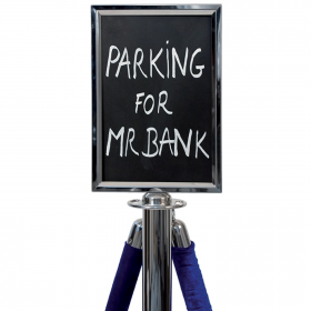 A4 Chrome Rope Barrier Sign Holder