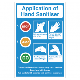 Application of Hand Sanitiser vinyl sticker