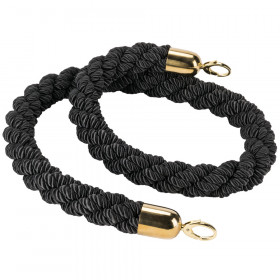 Black Rope Barrier with Gold Ends