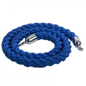Blue Rope Barrier with Chrome Ends