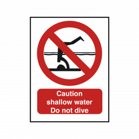 Caution Shallow Water Safety Sign