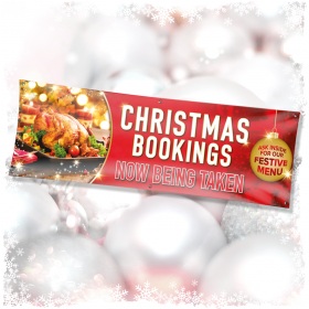 Banners Christmas Menu Bookings Red 