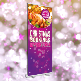 Christmas Roller Banner Book Now Design 850x2000mm