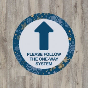 Christmas One Way System Arrow Floor Graphic