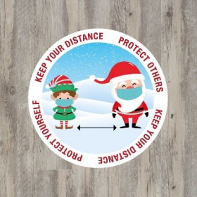 Christmas Keep Your Distance Floor Graphic