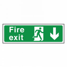 Fire Exit Sign Arrow Down