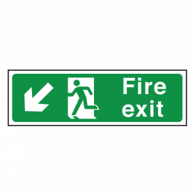 Fire Exit Sign Arrow Down Left