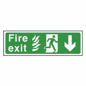 NHS Fire Exit Sign Arrow Down