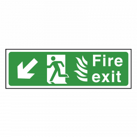 NHS Fire Exit Sign Down Left