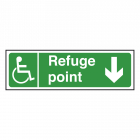Refuge Point Sign Arrow Down