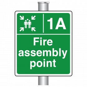 Post Mounted Fire Assembly Point Zone Sign