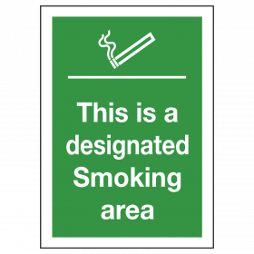 Designated Smoking Area Sign