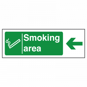 Smoking Area Arrow Left Sign