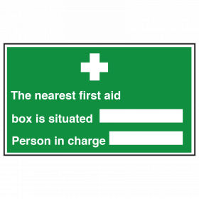 Nearest First Aid Box Person in Charge Sign