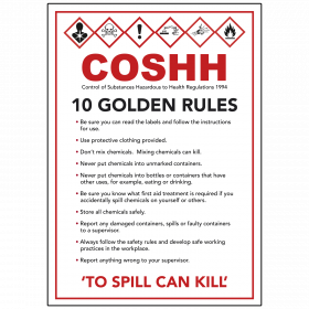 COSHH Signage - 10 Golden Rules 