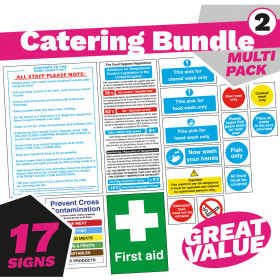 Senior Kitchen & Catering Safety Sign Pack