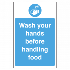 Wash your hands before handling food notice