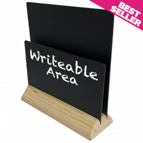 Light Wooden Menu Holders with a Chalkboard