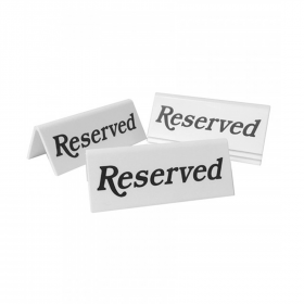 Reserved table tent notices. Pack of 5 (Black / White)