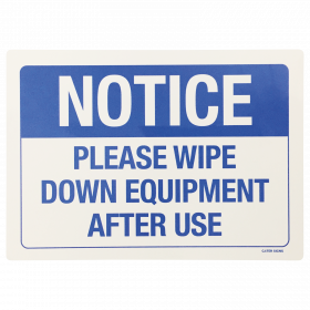 Please Wipe Down Equipment After Use Notice