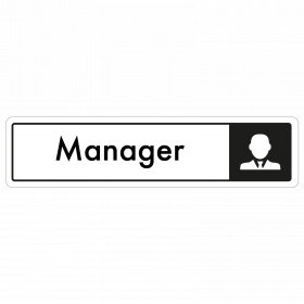 Manager Door Sign - Black on White 