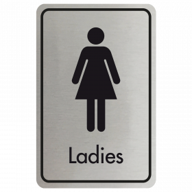 Large Ladies Door Sign - Black on Silver