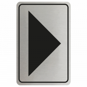 Large Arrow Door Sign - Black on Silver