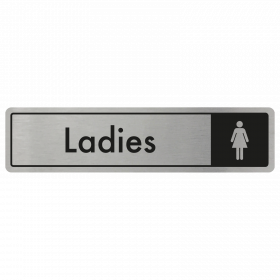 Ladies Door Sign - Black on Silver 