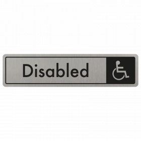 Disabled Door Sign - Black on Silver