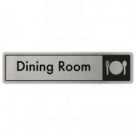 Dining Room Door Sign - Black on Silver 