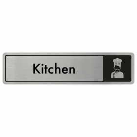 Kitchen Door Sign - Black on Silver