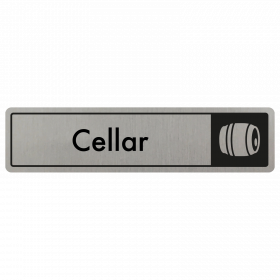 Cellar Door Sign - Black on Silver