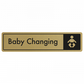 Baby Changing Door Sign - Black on Gold
