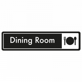 Dining Room Door Sign - White on Black