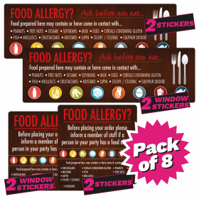 Ask before you eat. Food allergy awareness sticker pack