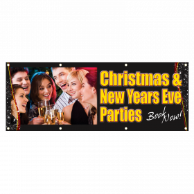 Xmas and New Year Single Sided PVC Banner