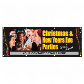 Personalised Xmas and New Year Party Vinyl Banner 