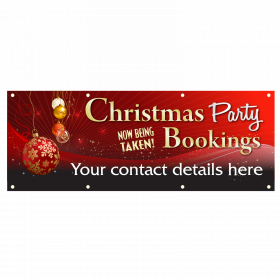 Red Personalised Christmas Party Banners