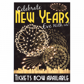 New Years Eve Tickets Now Available Waterproof Poster