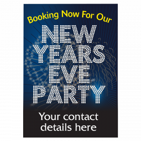 Personalised New Years Eve Party Bookings Now Being Taken Waterproof Poster