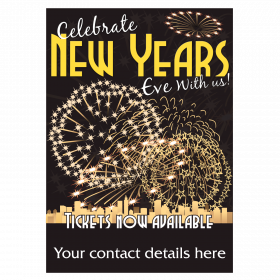 Personalised New Years Eve Tickets Now Available Waterproof Poster