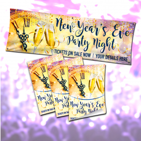 Personalised New Years Eve Party Night Poster and Banner Advertising Bundle