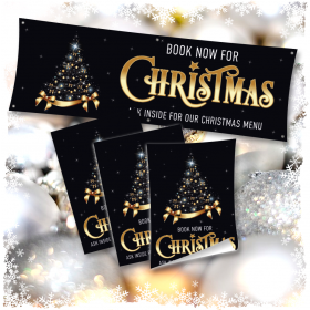 Advertising for Christmas Book Now for Christmas Banner and Poster Bundle