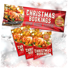 Christmas Bookings Now Being Taken Banner and Poster Advertising Pack